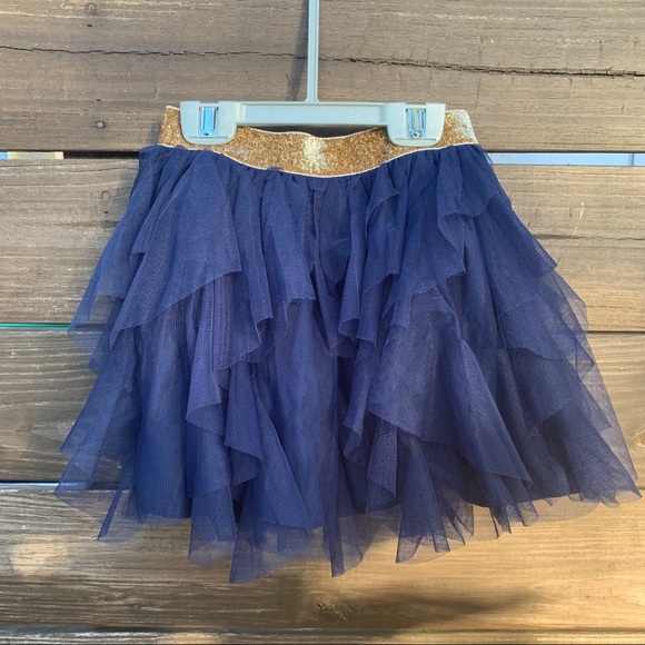 Navy Tulle Skirt with Sparkle Waist Band - Picture 6 of 6